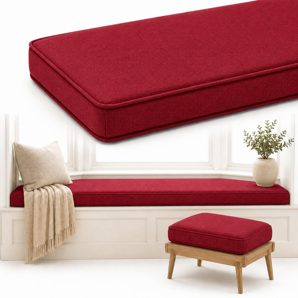 AZMAHT Window Seat Cushion, Non-Slip Indoor Bench Pad — image 1