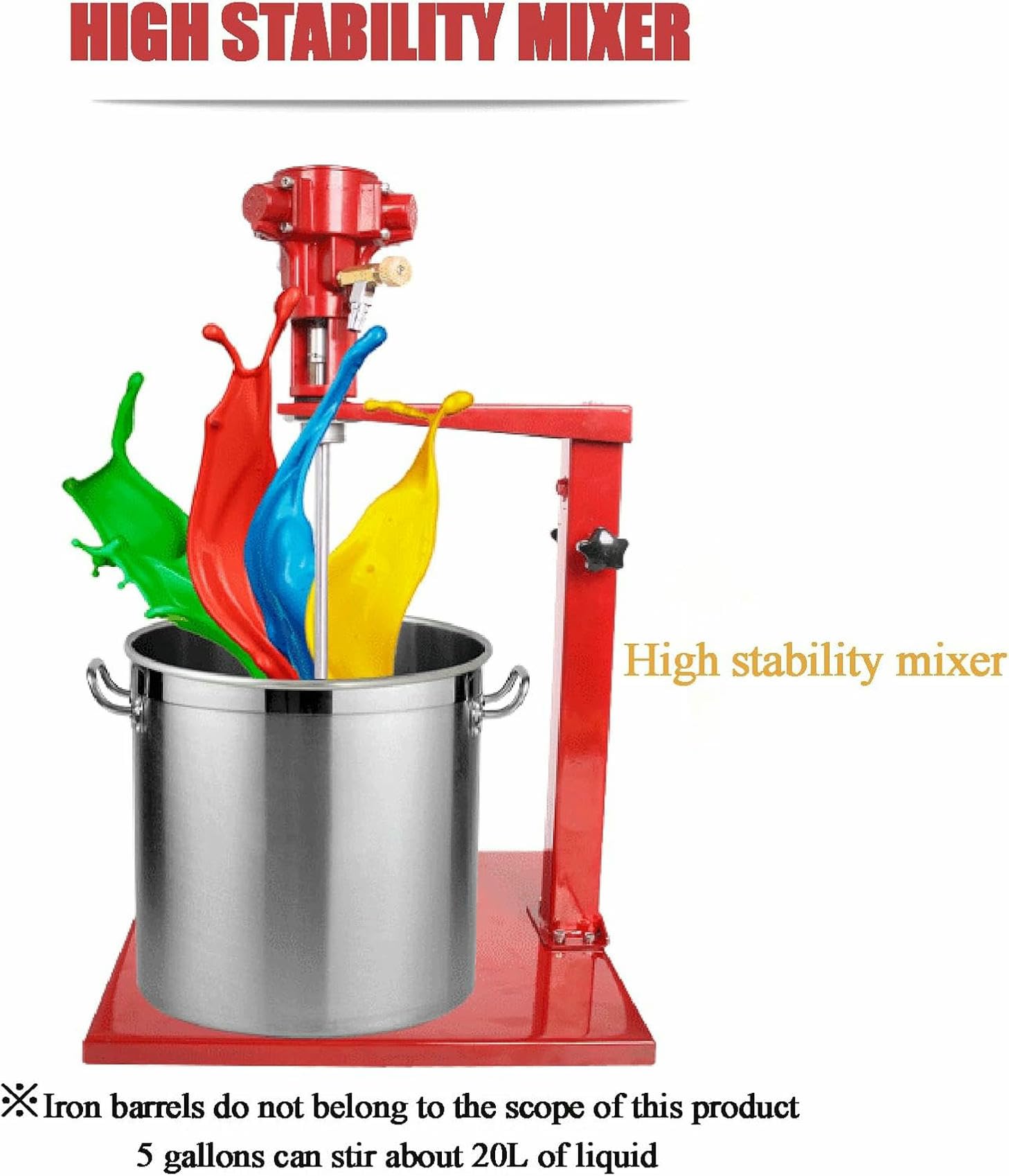 Agitador neumático, agitador Industrial, Mezclador de Barril con Abrazadera, agitador de Aire, Herramienta para Mezclar Pintura, Mezclador neumático, Mezclador de Pintura neumático de 5 Galo