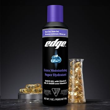 Edge Shaving Gel for Men, Extra Moisturizing with Vitamin E, 7 oz (6 Pack)