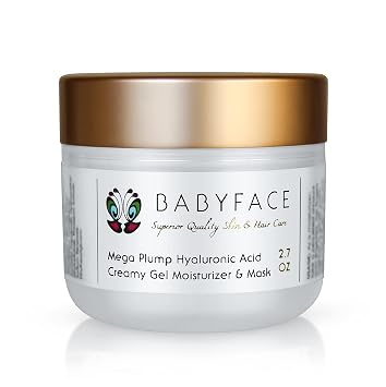 Babyface MEGA PLUMP ضغطت مصل حمض الهيالورونيك جل مرطب مرطب ، 2.7 أوقية.