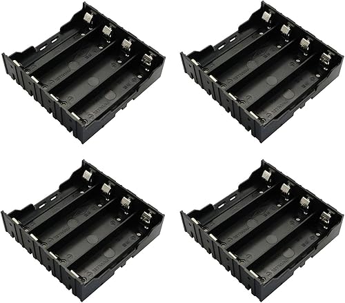 Paquete de 4 soportes de batería 18650 4 ranuras x 3.7V caja de almacenamiento de batería DIY baterías clip caja con pin
