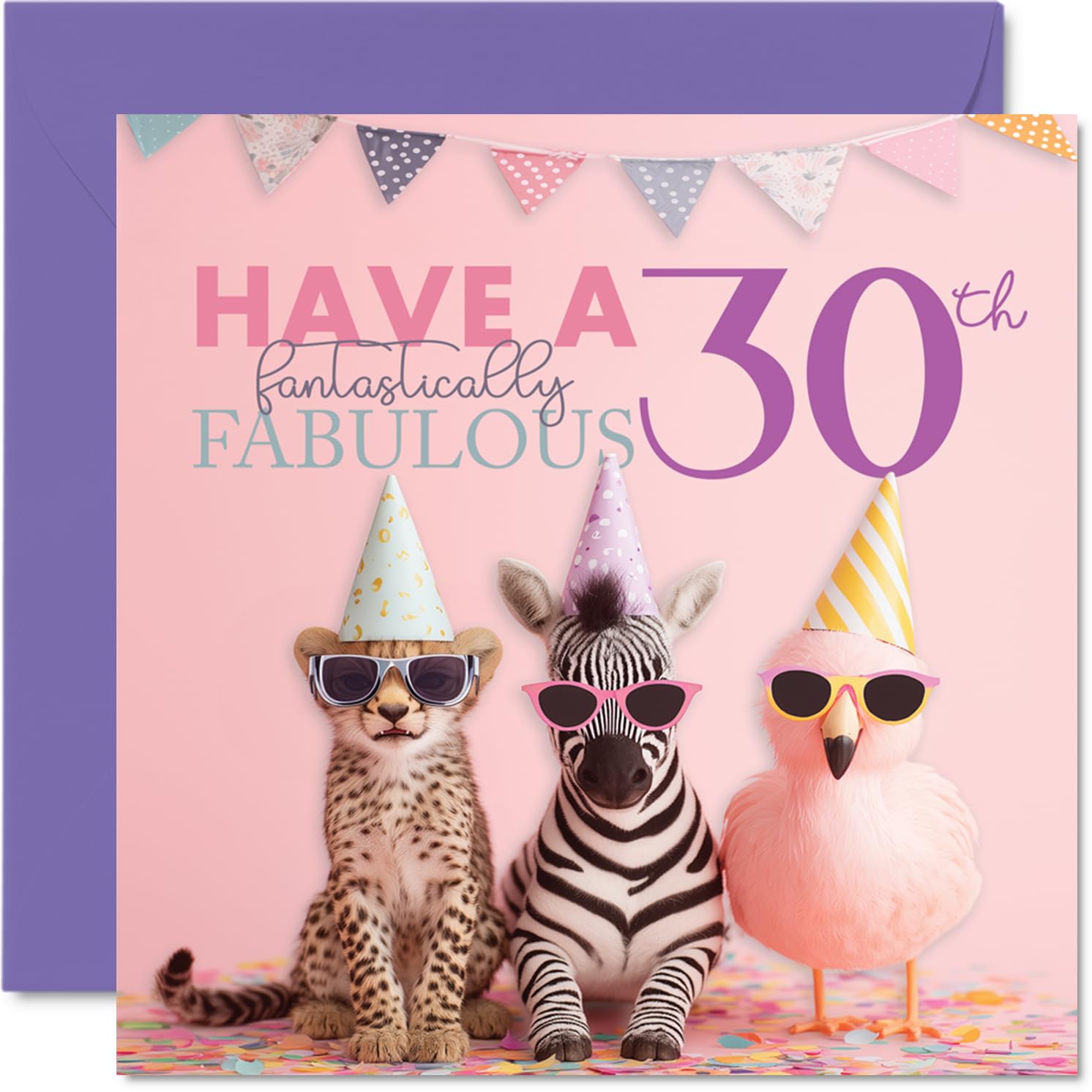 30th Birthday Cards for Women - Fantastically Fabulous - Happy Birthday Card for 30 Year Old Woman Sister Wife Colleague Cousin, 145mm Bday Greeting Cards