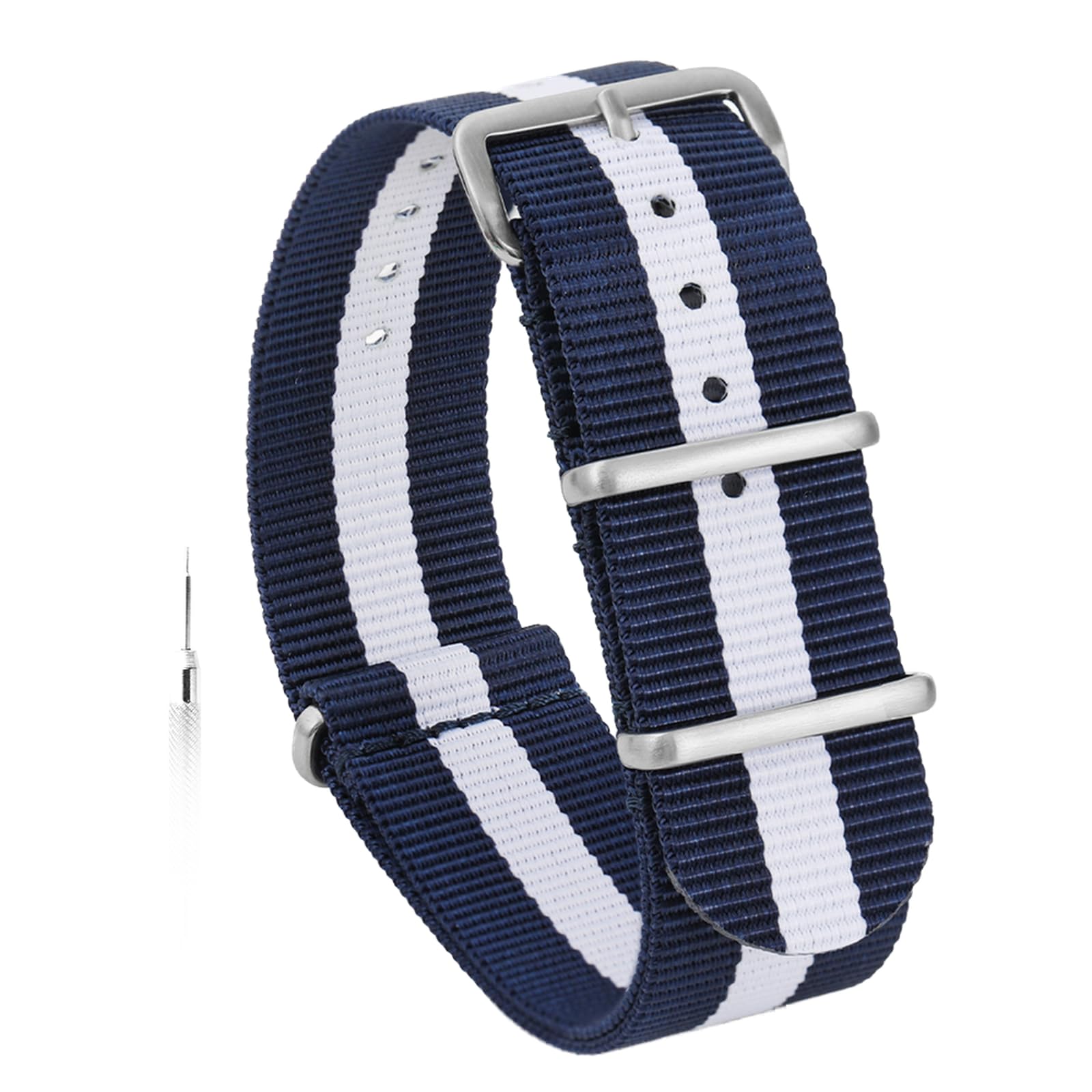 TACTICAL FROG Nylon Watch Band 18mm 19 mm 20mm 22 mm 24 mm, Waterproof Military Watch Straps Replacement for Men Women, With Stainless Steel Buckle