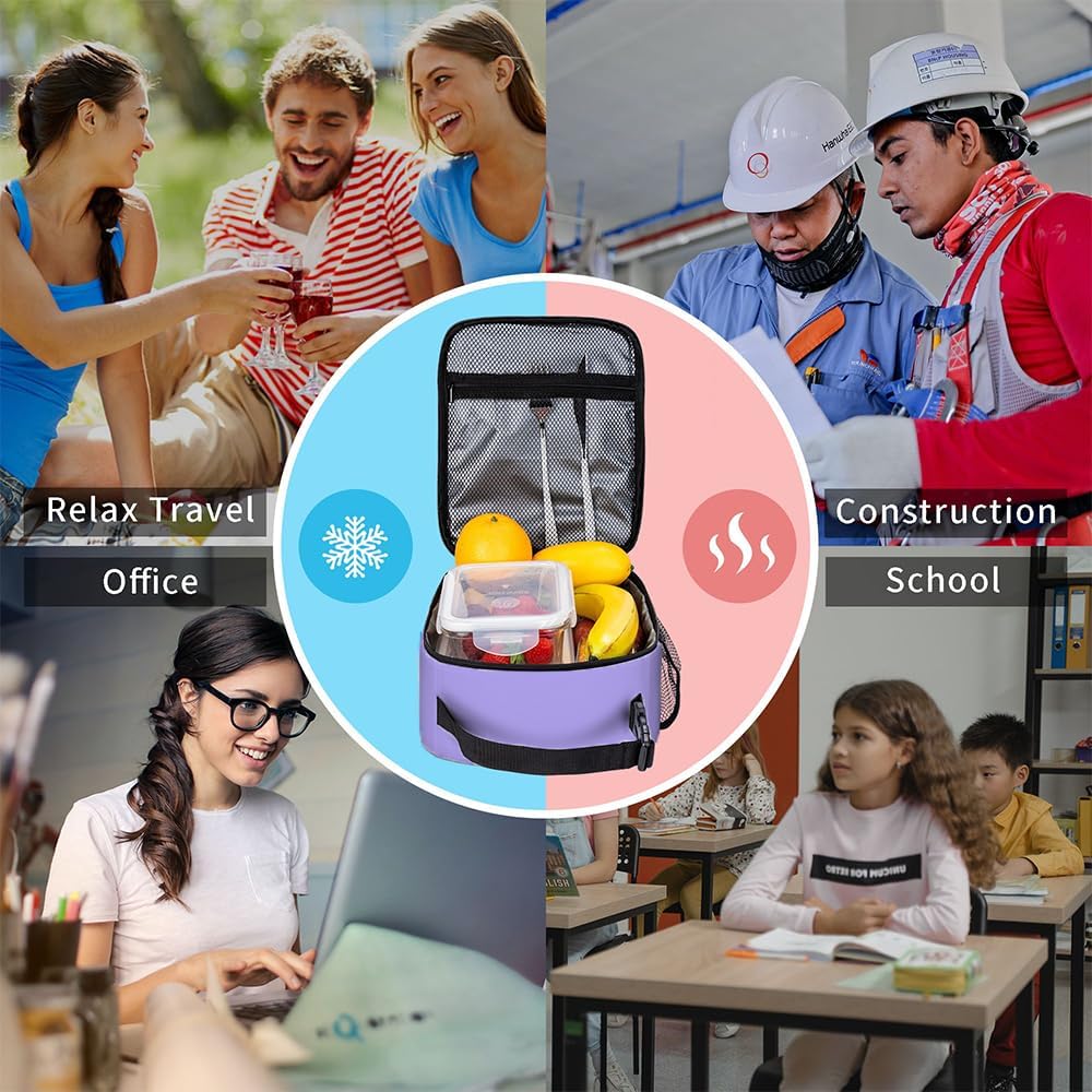Personalized Lunch Box, Custom Cartoon Character Pattern on Waterproof Insulated Lunch Bag for Women Men, Birthday Gifts for Family