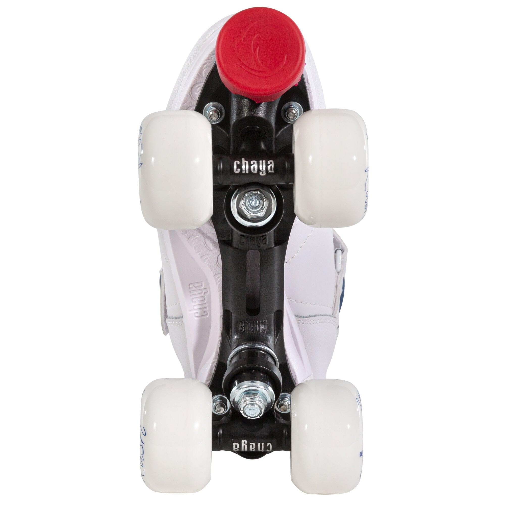 Chaya Rollschuhe Jump 2.0 - Roller Skates für Damen und Herren im Retro-Look für Roller-Disco - Roll-Schuhe in Weiß/Blau