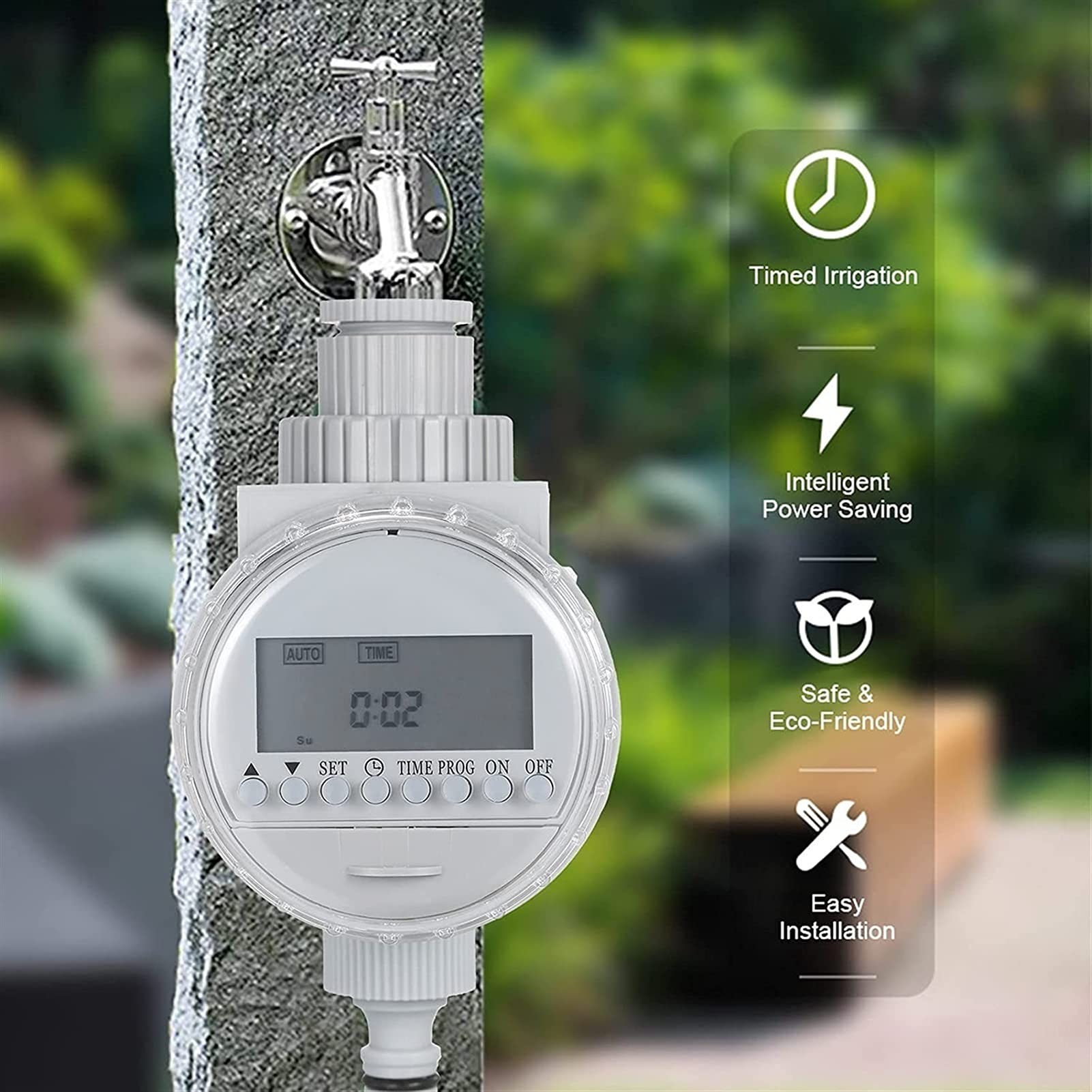 RJJ Timer Sprinkler, Timer di irrigazione ad Acqua Solare Garden Garden Electronic Programmeable Automatic Automatic Regolatore del Tubo Flessibile Rubinetto