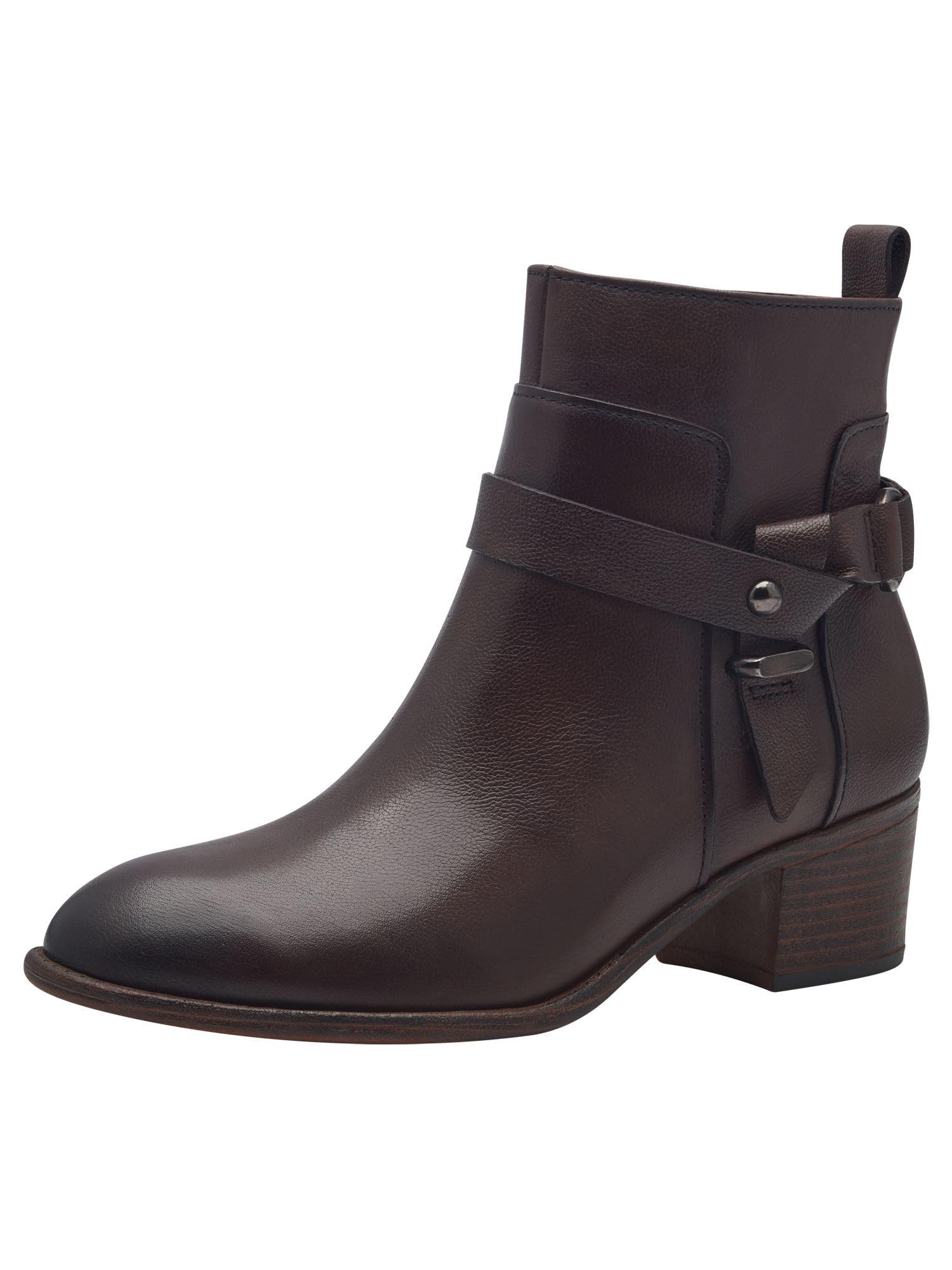 MARCO TOZZI Ladies Leather Zip Up Ankle Boots, mocha, 5 UK