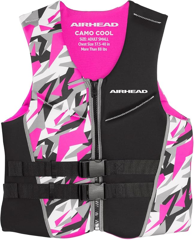 CAMO Cool Kwik-Dry Neolite Flex Chaleco salvavidas para adultos – Chaleco salvavidas aprobado por USCG para mujeres y hombres, chaleco ligero y flexible para deportes acuáticos para navegación, wakeboard, kayak y esquí acuático