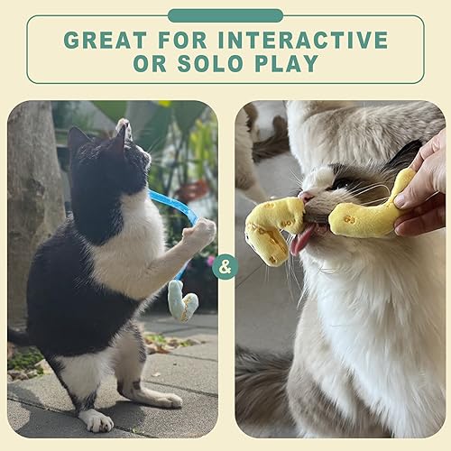 Miniatura 5 de Juego de Juguetes Interactivos para Gatos, Palitos Masticables de Silvervine y Juguete de Resorte para Gatos, Juguetes de Hierba Gatera para 10