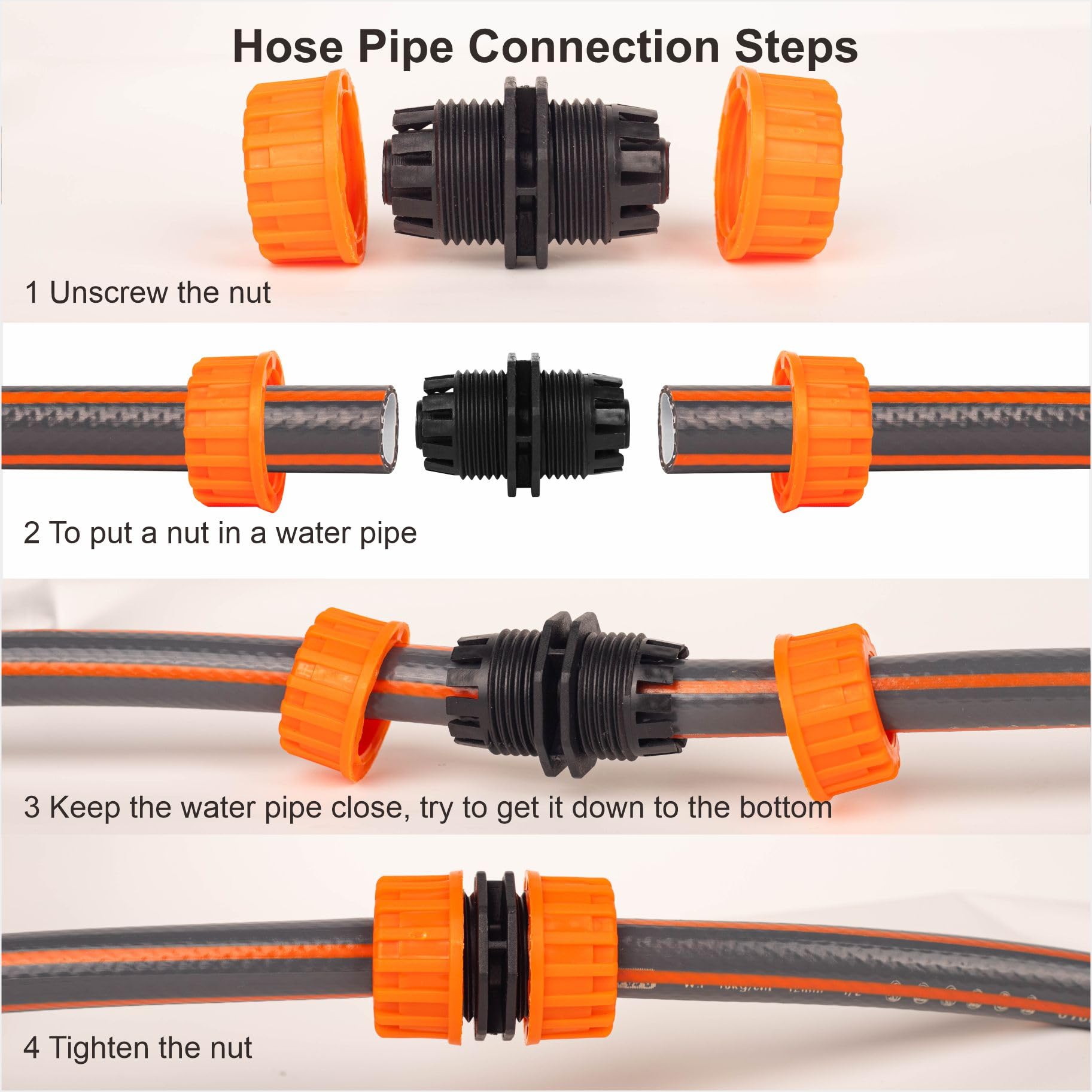 6pcs Hosepipe Repair Connector Extender for 1/2'' Garden Hose Pipe Quick Repair Connection, Hose Connector Set for Quickly Repair Damaged and Leaking Hoses - Image 4