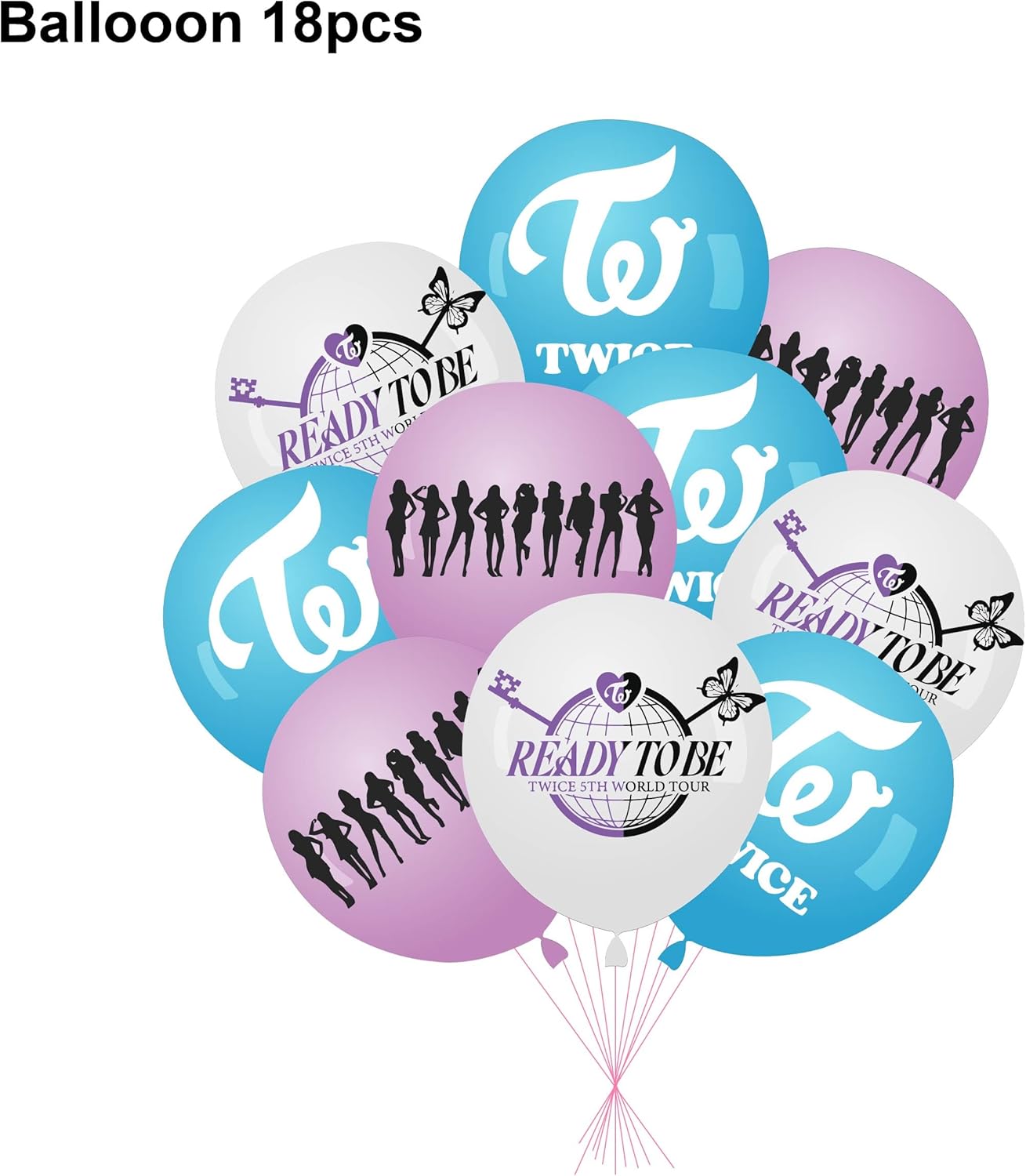 Twice Merch Party Decorations Include Happy Birthday Banners, Cake Toppers, Cupcake Toppers, Balloons - Image 6
