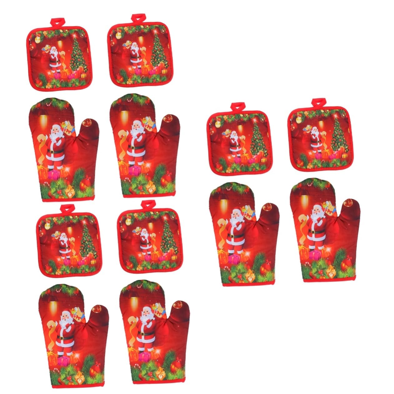 LABRIMP 12piezas Guantes De Cocina Anti-Scald De Almohadillas para Mesa Resistentes Al De Guantes Rojos para Horno y Microondas para Cocinar y Hornear