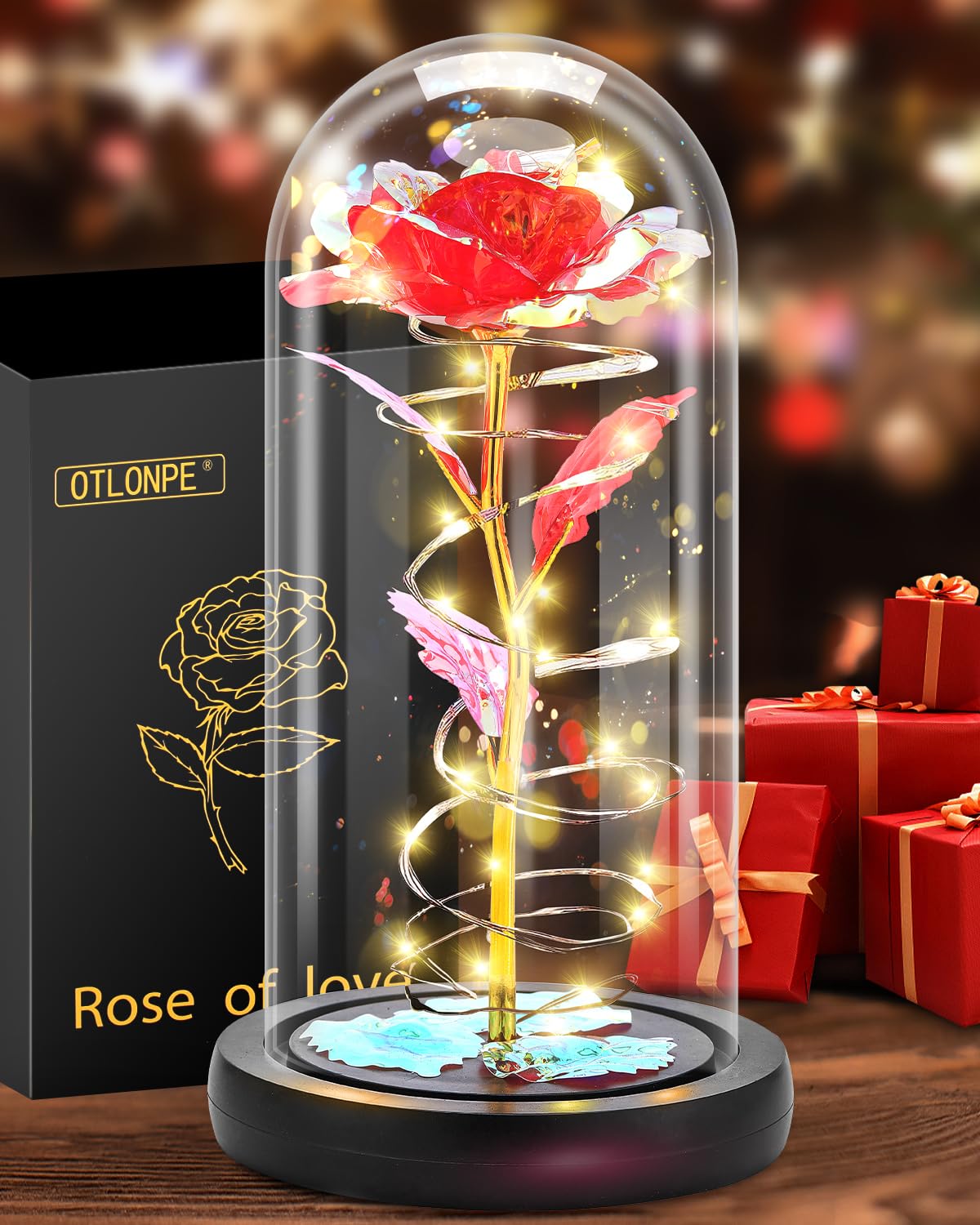 Otlonpe Muttertagsgeschenke für Mama, Ewige Rose Personalisiert Frauen, Blumen Valentinstag Weihnachten Geburtstagsgeschenk für Frauen Mama Freundin Oma