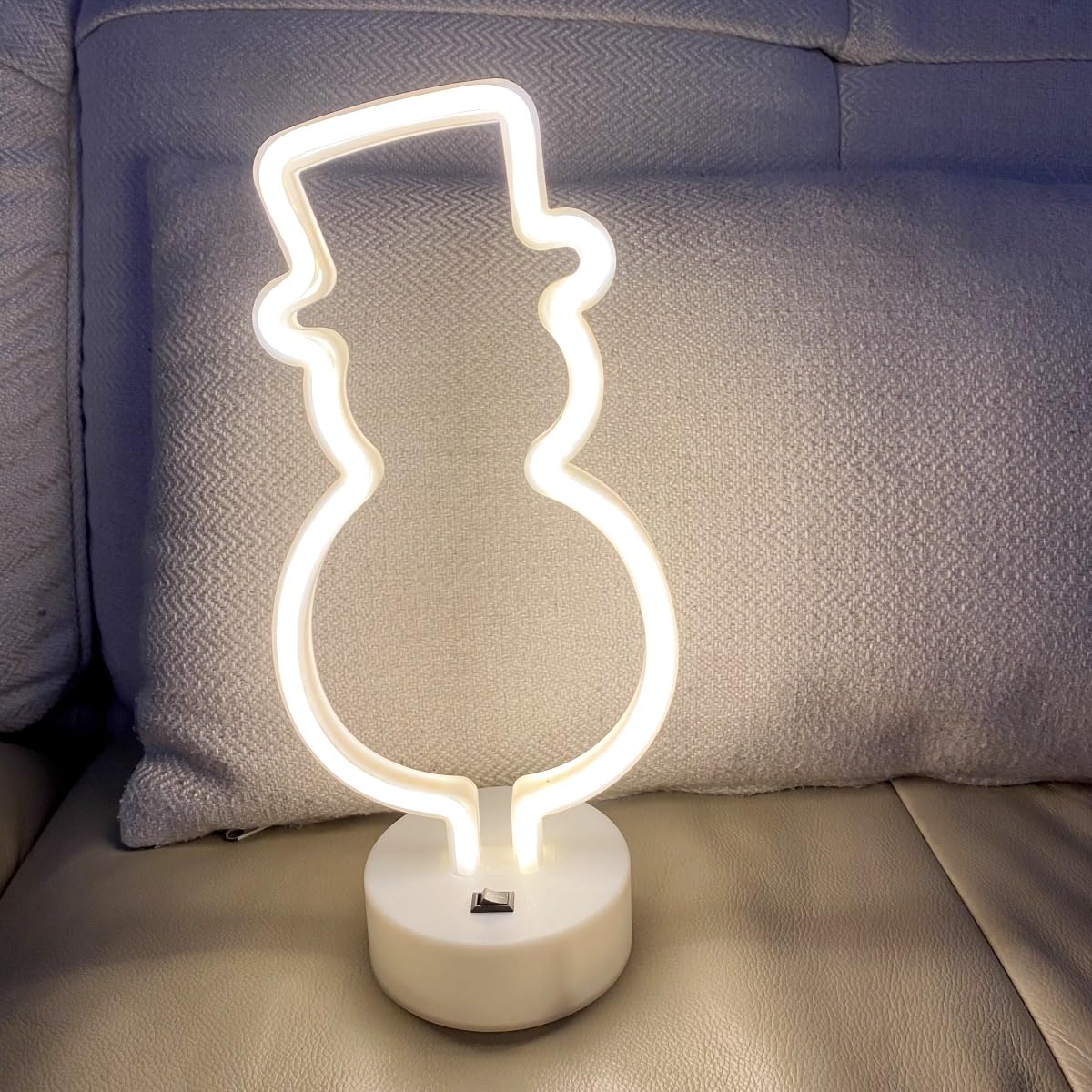 LED Neon Night Sign Neon Light Art Lamp Table Living Room Bar Restaurant Office Christmas Festvial Holiday Birthday Party Wedding Decoration USB Powered （Christmas Snowman）