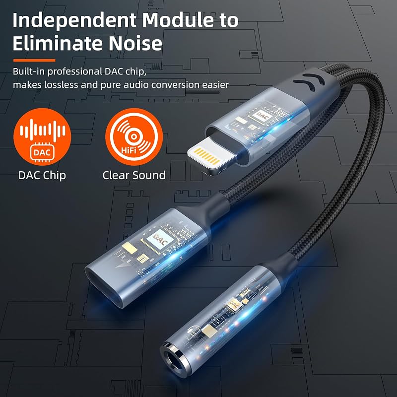 Rocketek 2-in-1 Lightning Adapter iPhone-hoz - 3.5mm Jack Fejhallgató Csatlakozó és Töltő Elosztó iPhone 14/13/12/11/XR/8/7 Készülékekhez
A