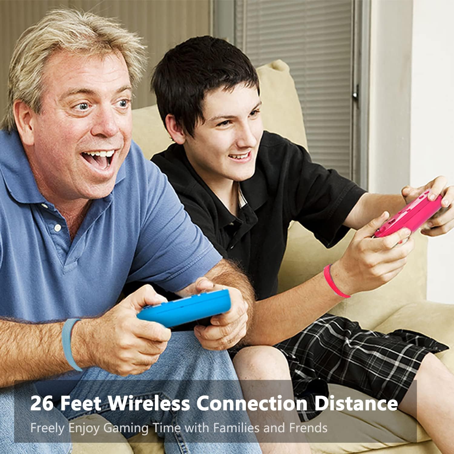 Wii Controller Wireless, Arrocent Remote Controller Compatible for Wii Wii U Console, with Silicone Case and Wrist Strap – Pink and Blue