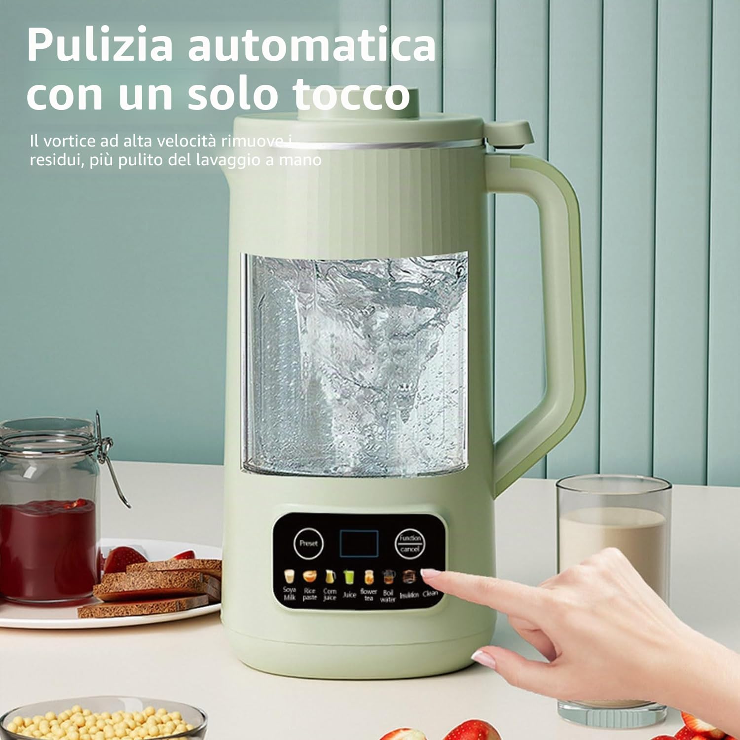 600W Macchina per Latte Vegetale, Macchina per Latte di Noci, Automatica 600ml, Programmabile Fino a 12H, 8 Programmi Automatici, per Avena, Soia, Noci, Frutta ecc Multifunzionale e Salute (Bianco)
