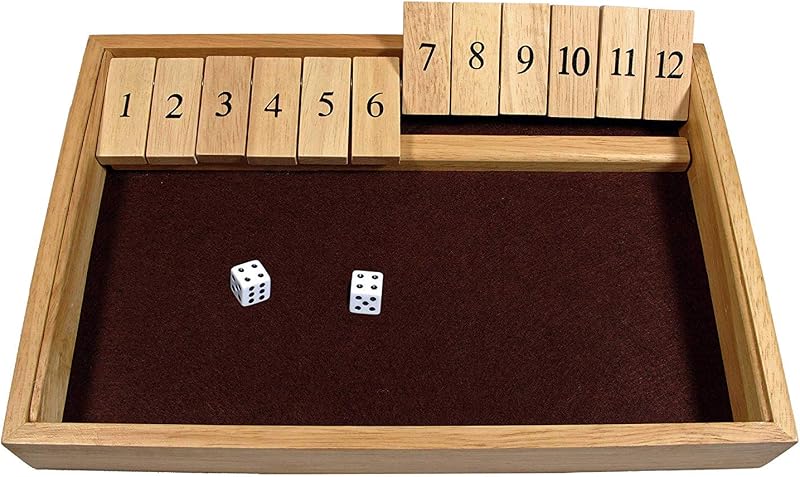 WE Games Custom Engraved Wooden Shut The Box Game - 12 Numbers