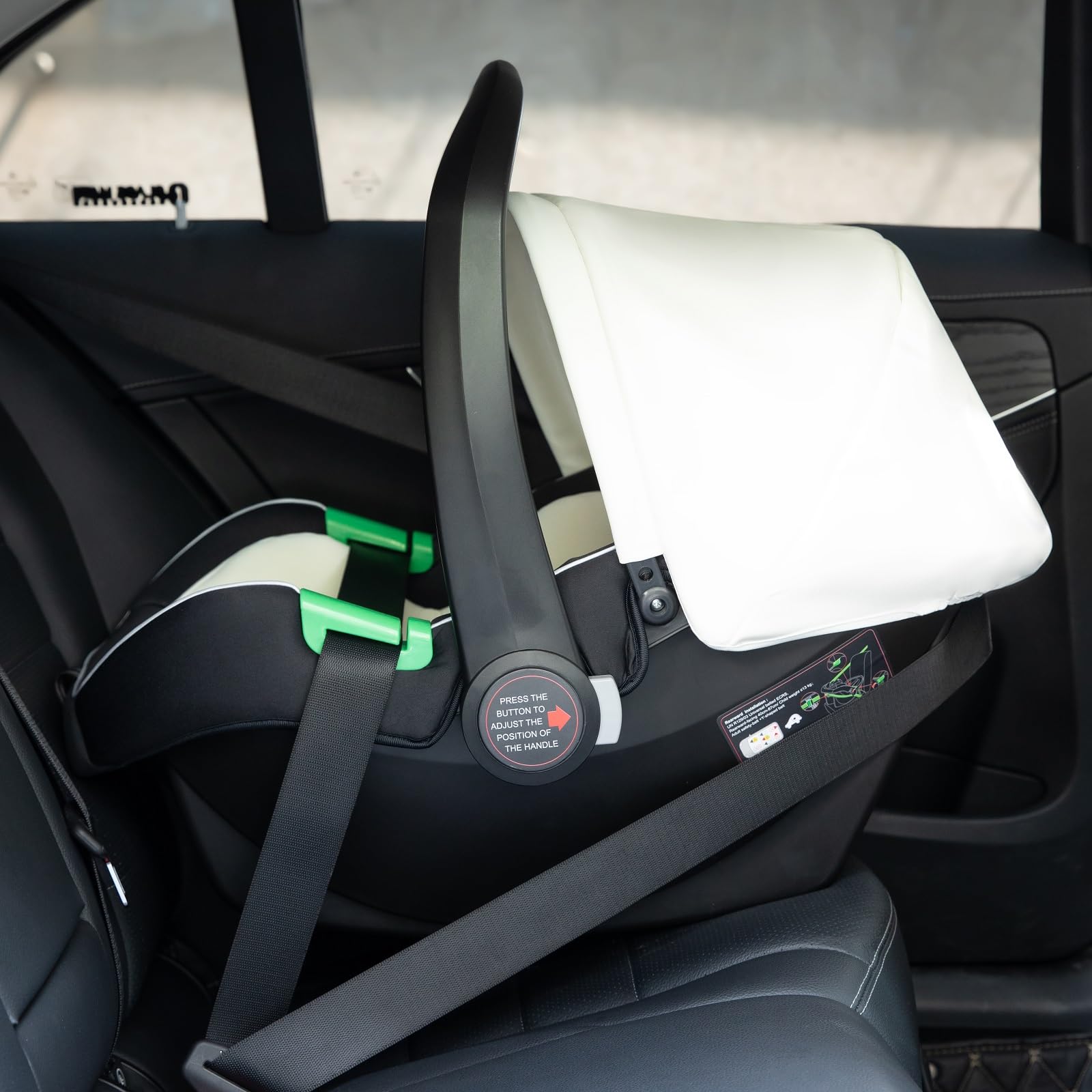 Gcarebb Poussette 3 en 1 en cuir synthétique, poussette de ville avec siège auto, canne de marche pliable en un clic, poussettes combinées paysagères, cadre en aluminium haut