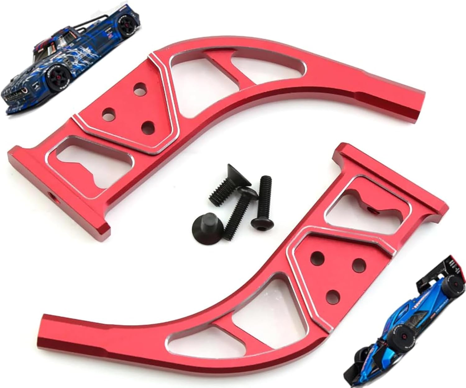 Alloy Rear Wing Support ARA320519 for ARRMA 1/7 Infraction Limitless Felony 6S BLX RC Car Upgrade Parts,Frame Diffuser Supports Upgrade Part (Red)