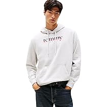 Tommy Jeans Uomo Felpa con Cappuccio Regular Fit, Grigio (Lt Grey Htr), XXL