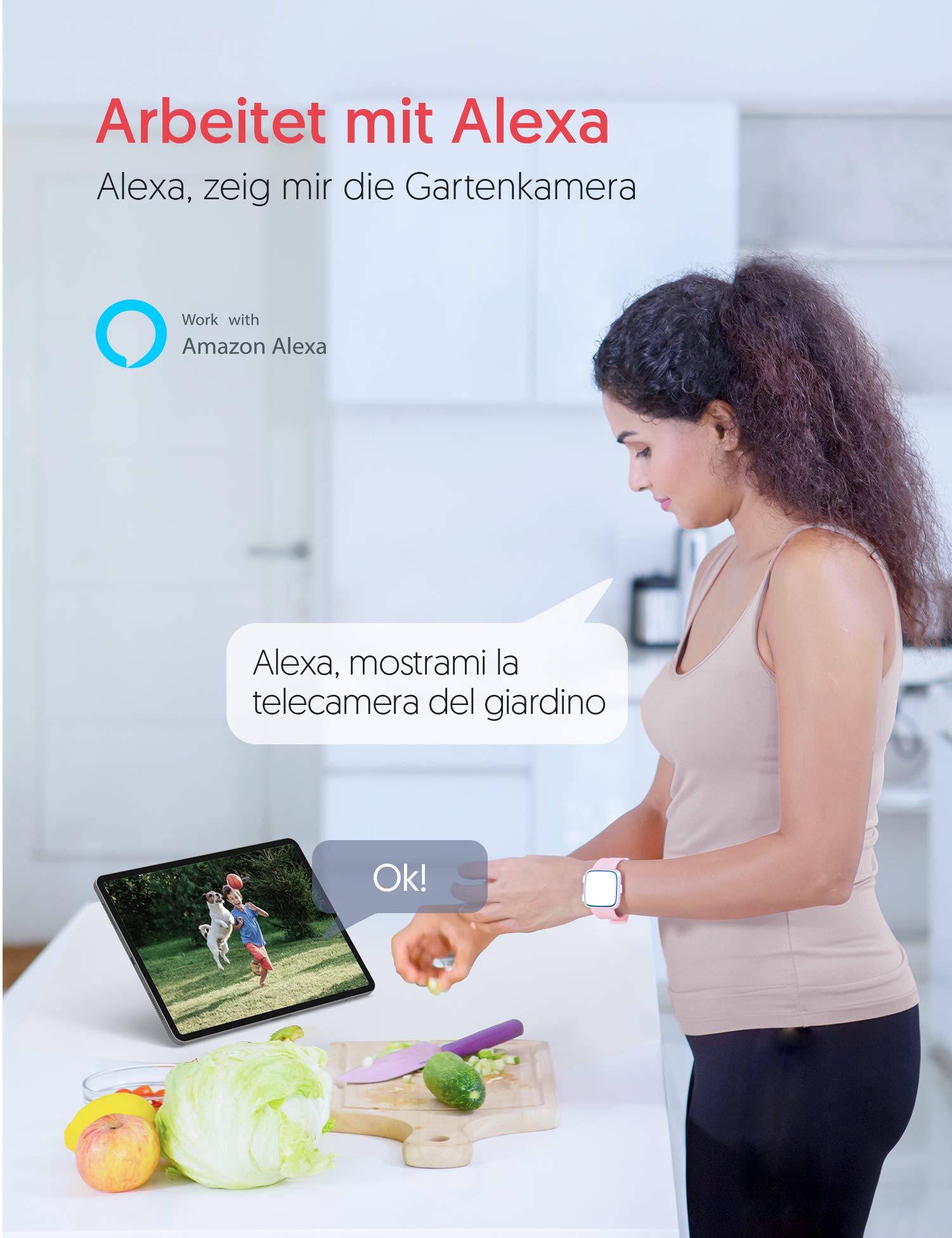 Caméra de surveillance WiFi - Caméra IP extérieure - Caméra de surveillance WiFi avec vision nocturne 1080p - IP66 - Étanche - PTZ à 360°
