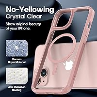 Vista 366 de TAURI Funda magnética 2 en 1 transparente para iPhone 14 Pro, compatible con Magsafe [no amarillenta] con protector de pantalla, protección de grado