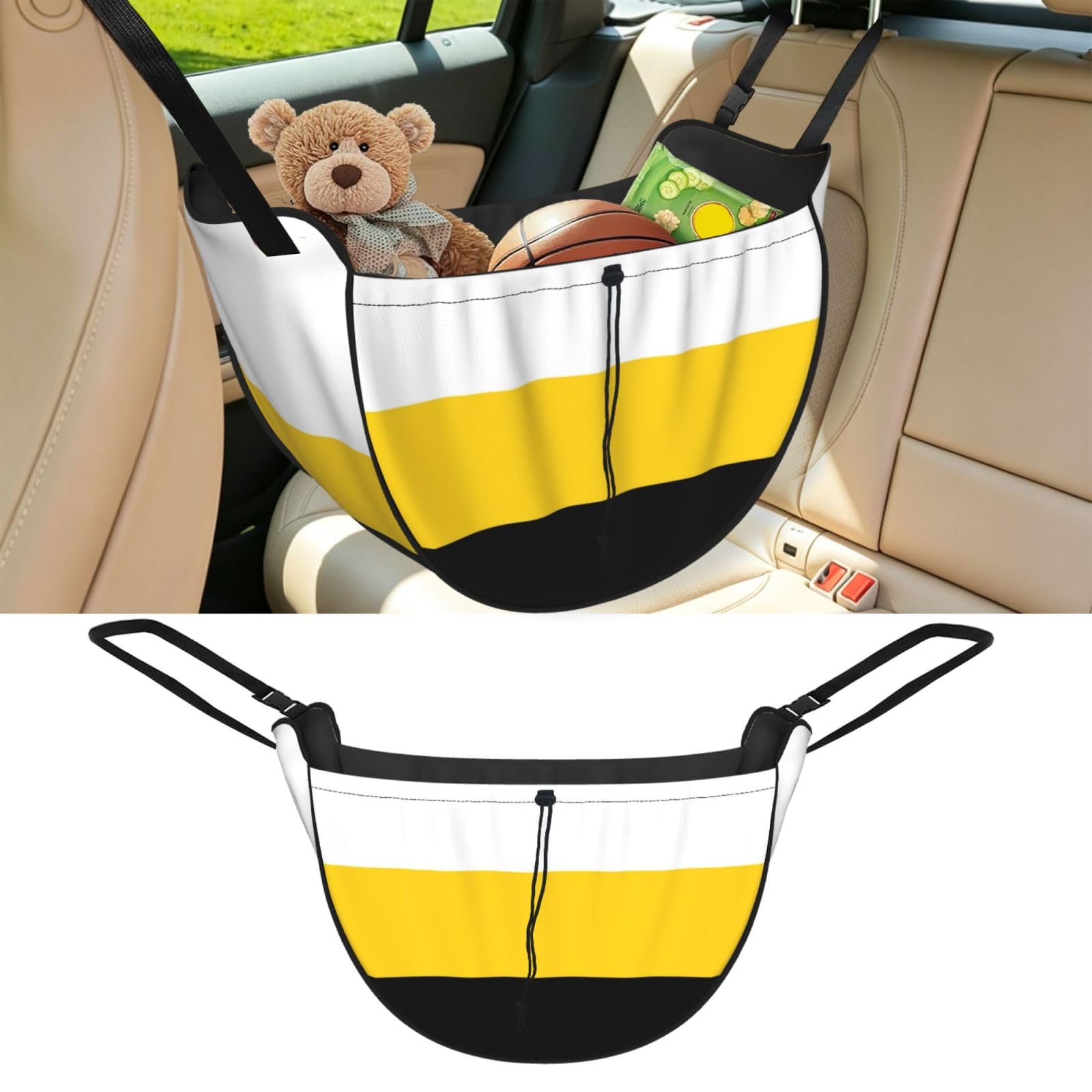 Cntdbu Black Perak State Flag Car Seat Organizer-Backseat Storage Bag For Travel