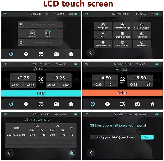Ophthalmology Vision Screener,7 Inch Touch Screen Vision Screening Machine,Eye Exams Machine, 0-180, 98cm Distance, Rapid 3S Detection