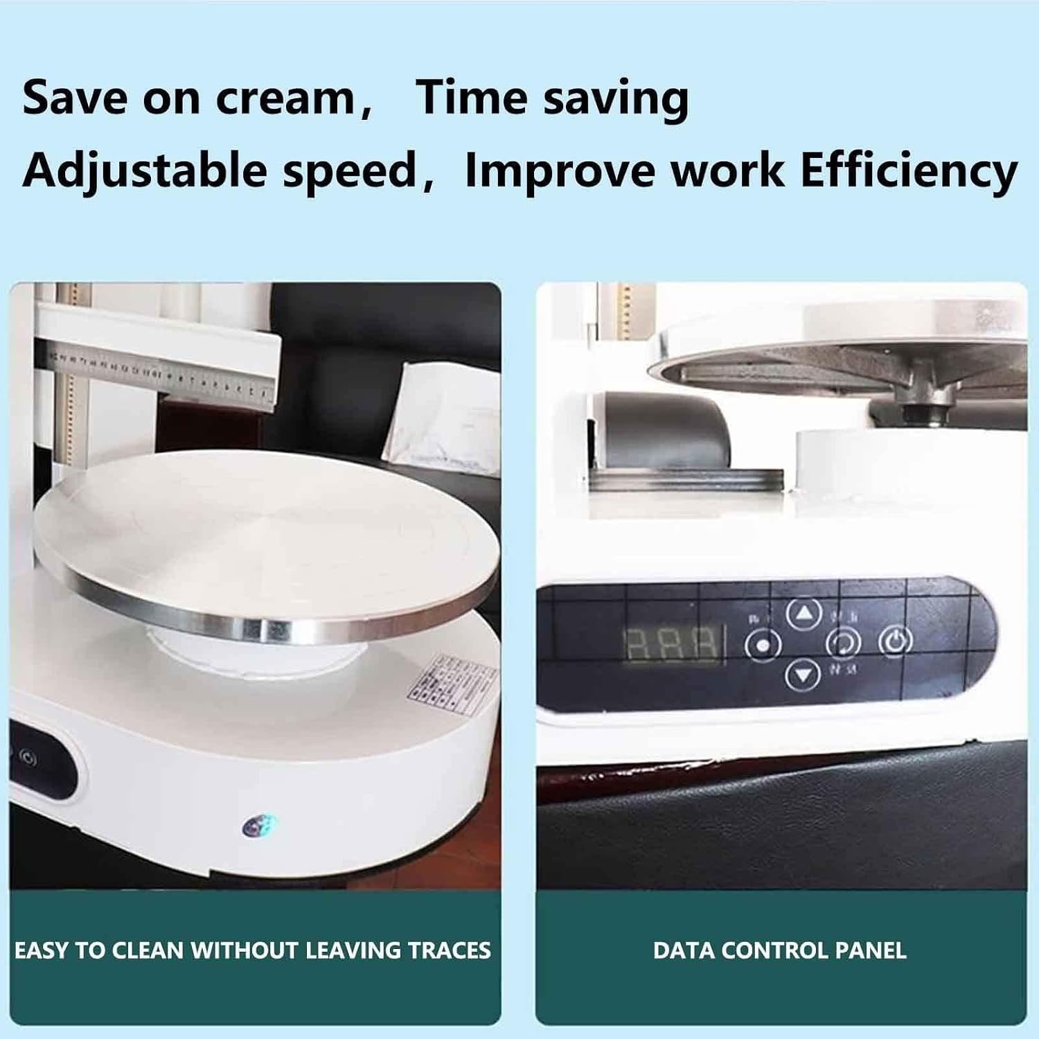 Lisciatorta semiautomatica con Regolazione dellaltezza, Piatto Girevole a velocità variabile, Rotazione Reversibile per la Decorazione
