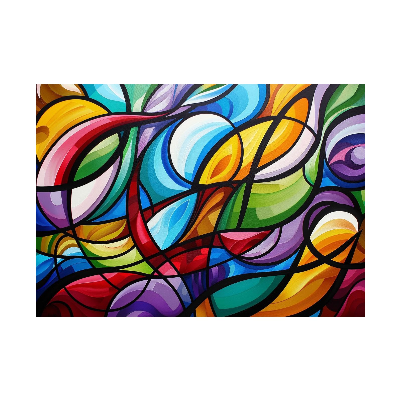 Peinture abstraite 80x120cm pour décoration murale moderne - 7