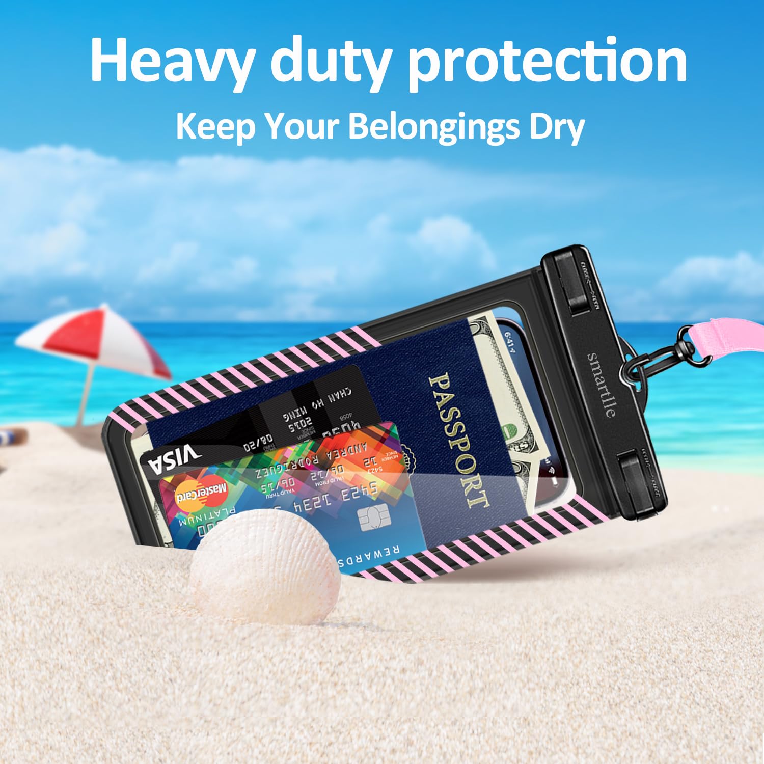 smartlle waterproof phone holder pouches, Cell phone water protectors pack, IPX8 waterproof phone cases & covers for iPhone 15 14 13 Pro Max 12 11, for Galaxy S24 S23 Ultra Note, 7