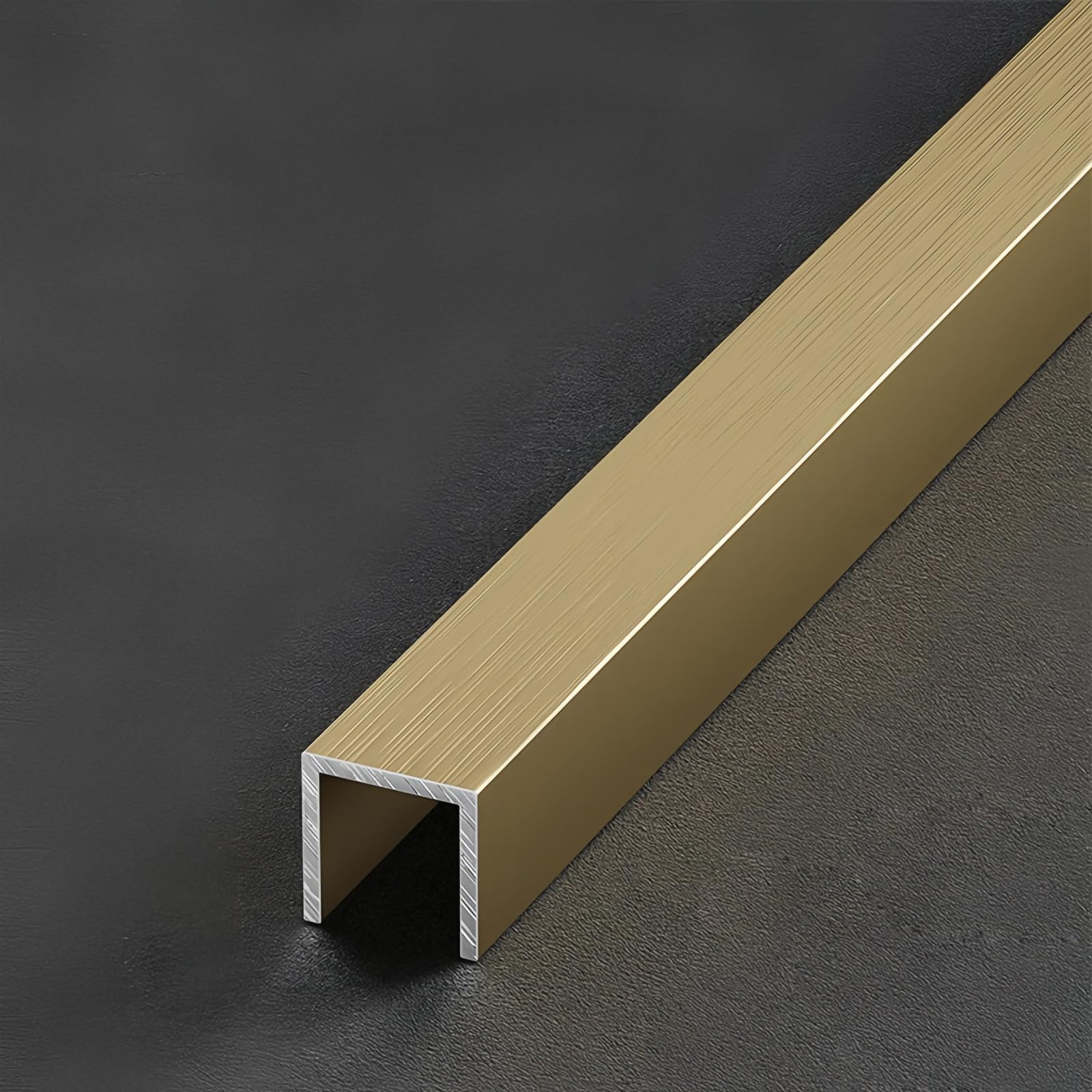 100 cm - 3 szt. Odporny na rdzę aluminiowy ochraniacz krawędzi profilu U do blatów, półek i mebli - trwałe wykończenie z brązu (10 x 60 mm)