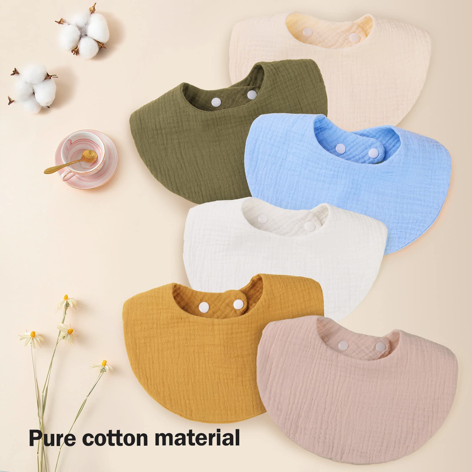 WD&CD 6 Pack Baberos Bebe Bandanas Unisex