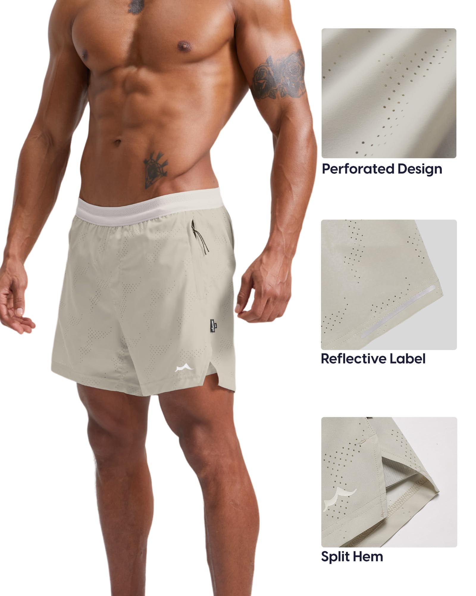 maamgic Pantaloncini da palestra 2 in 1 da uomo da 12,7 cm, pantaloncini da tennis atletici elasticizzati per allenamento e corsa con fodera