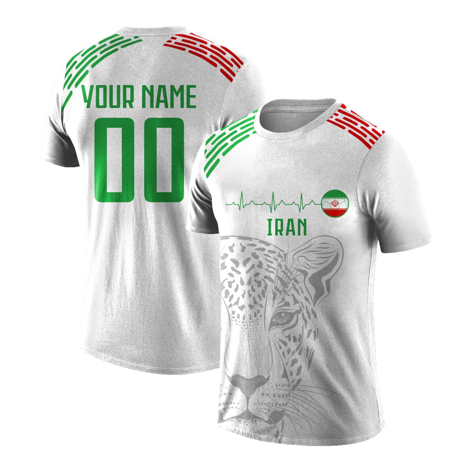 World Cup 2026 Iran Football Jersey Personalised Name Number Fan Top