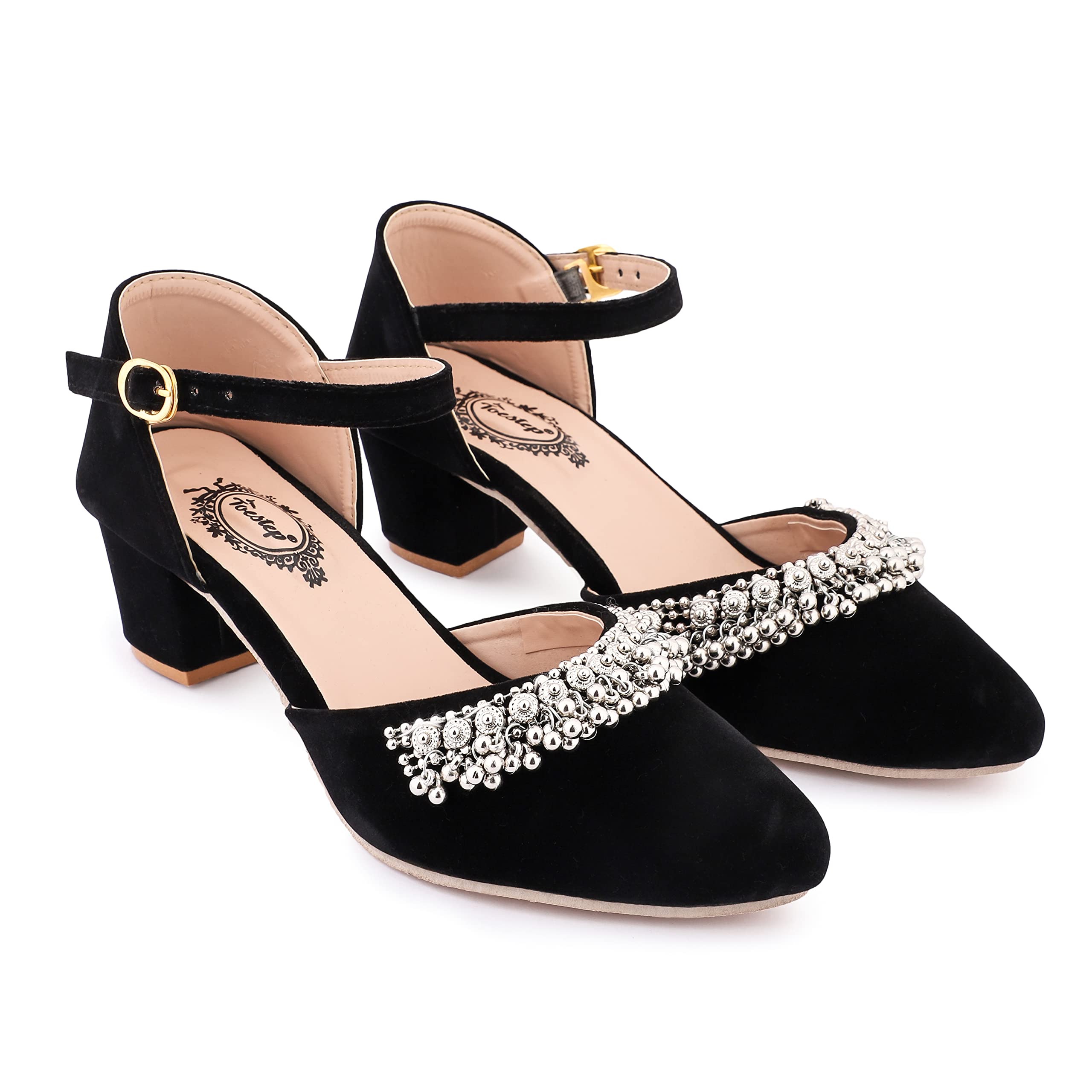 See full amazon price history chart for Toestep Stylish Trendy Women Ethnic Embellished Velvet Pointed Bantu Block Heels Sandals For Women & Girls (Black, numeric_5) Toestep Stylish Trendy Women Ethnic Embellished Velvet Pointed Bantu Block Heels Sandals For Women & Girls (Black, numeric_5) (B0C2KX4DB1) Amazon Price History, Amazon Price Tracker