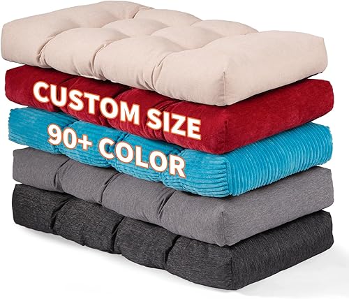 Cojín de banco personalizado, cojines de asiento copetudo para exteriores, cojines de banco de piano para interiores, cojines de sofá, tela