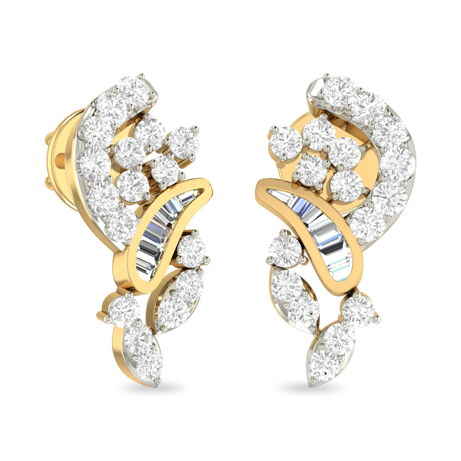 PC Jeweller The Zayna 18KT Yellow Gold & Diamond Earring