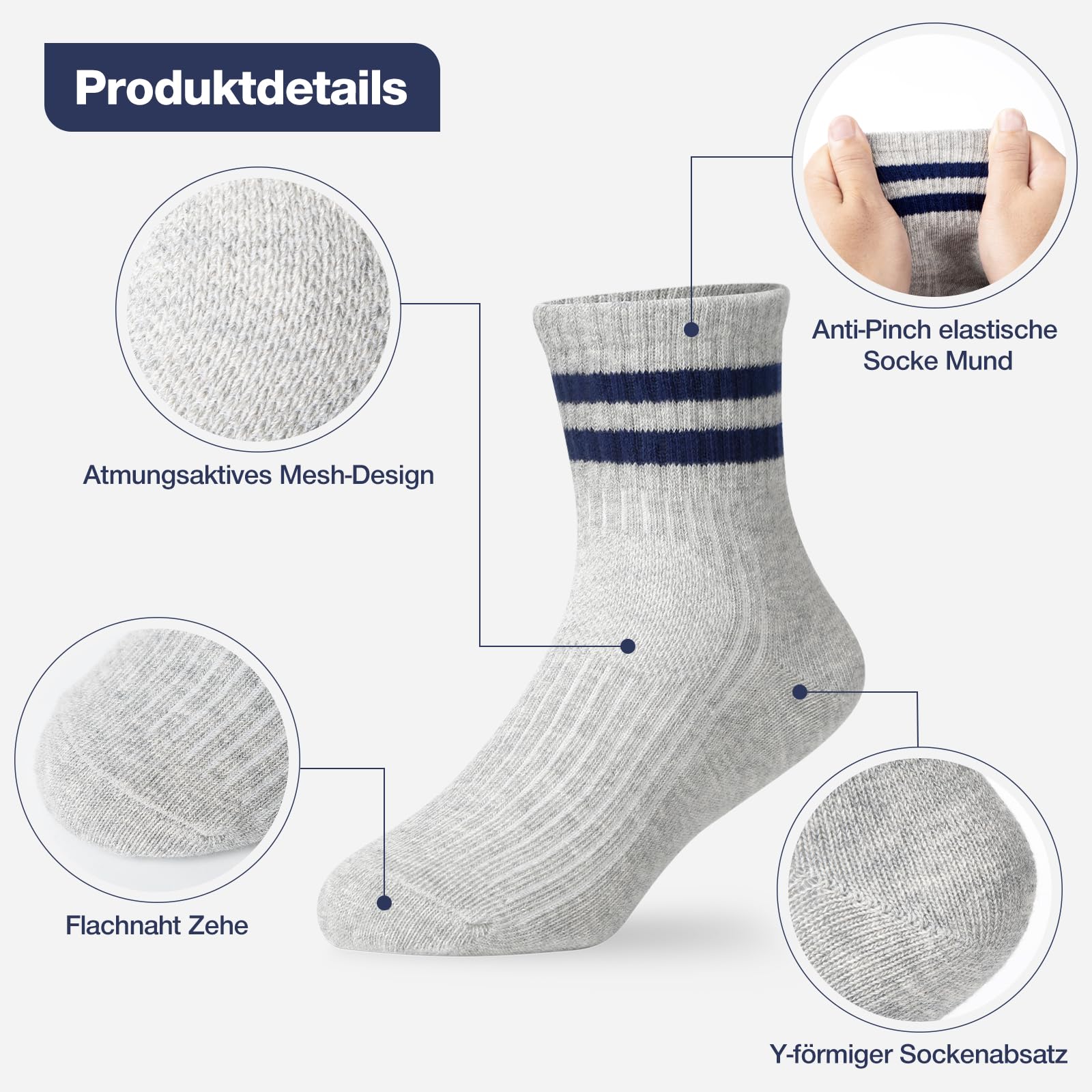 9 Paar Socken Jungen Kinder Tennissocken Kinder Kindersocken Jungen Mädchen Elastisch Baumwolle Unisex Soprtsocken