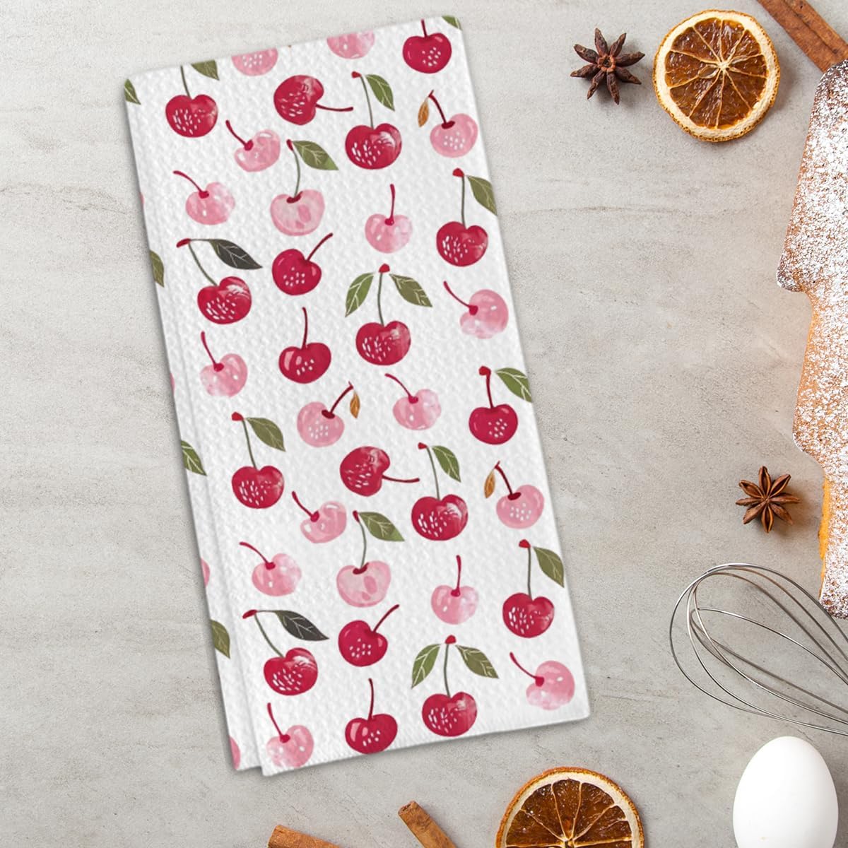 Cherry Gifts Kitchen Towels for Cherry Lover, Fruit Lover Gifts Decorative Towels for Bar Kitchen Bathroom - Image 3