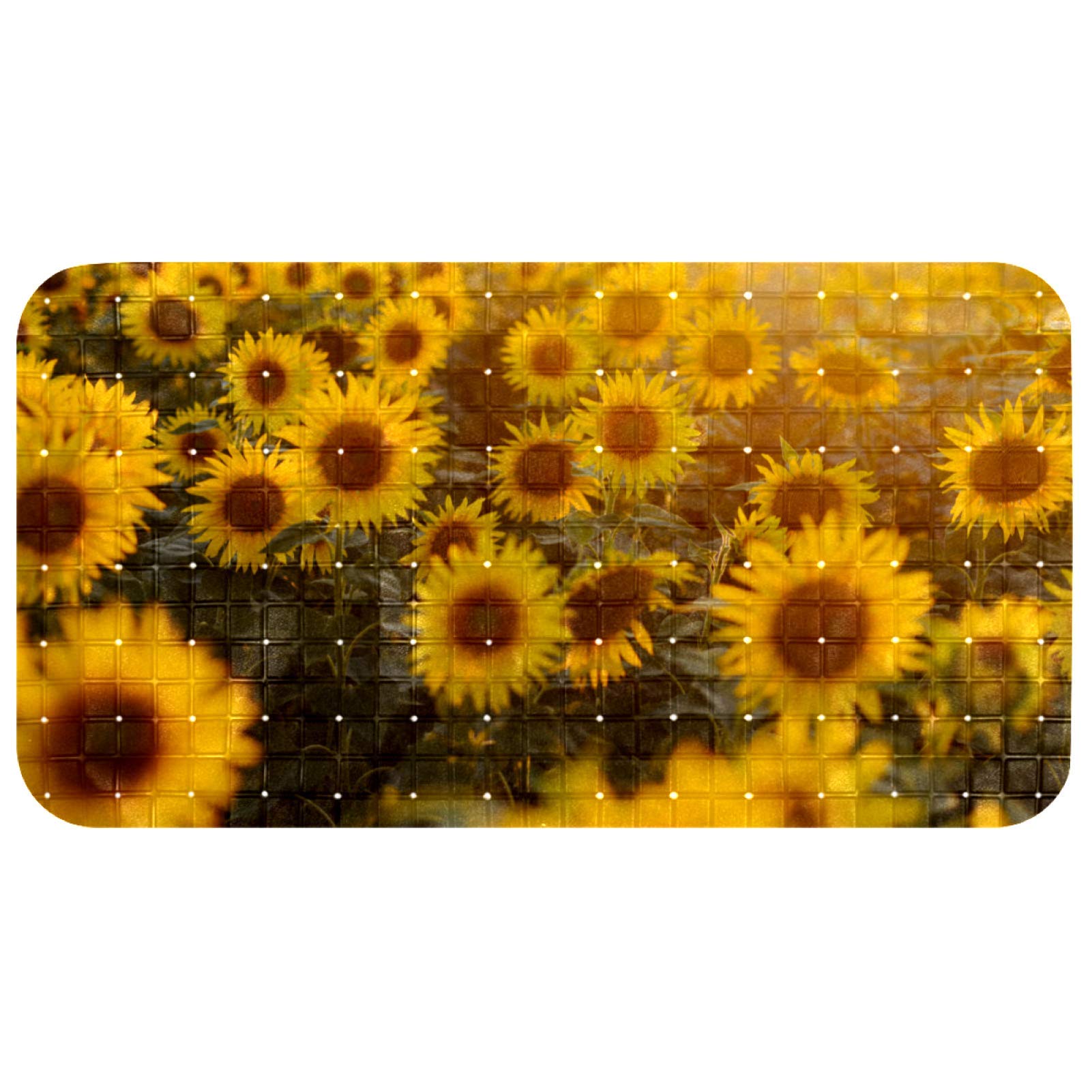 Tapis de baignoire antidérapant motif tournesols pour salle de bain
