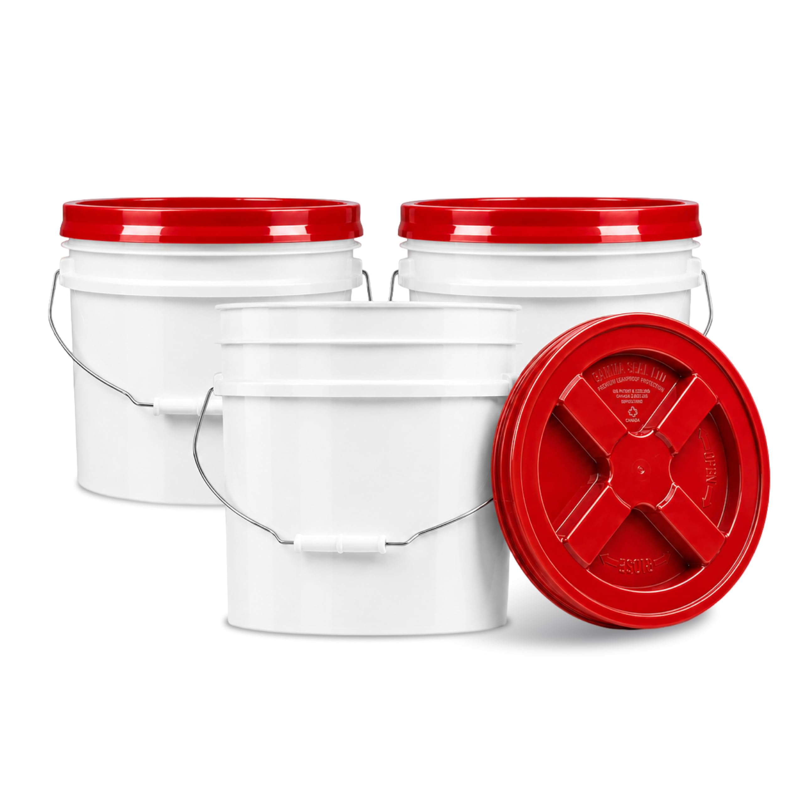 3.5 Gallon Bucket Food-Grade with Lid 3-pack