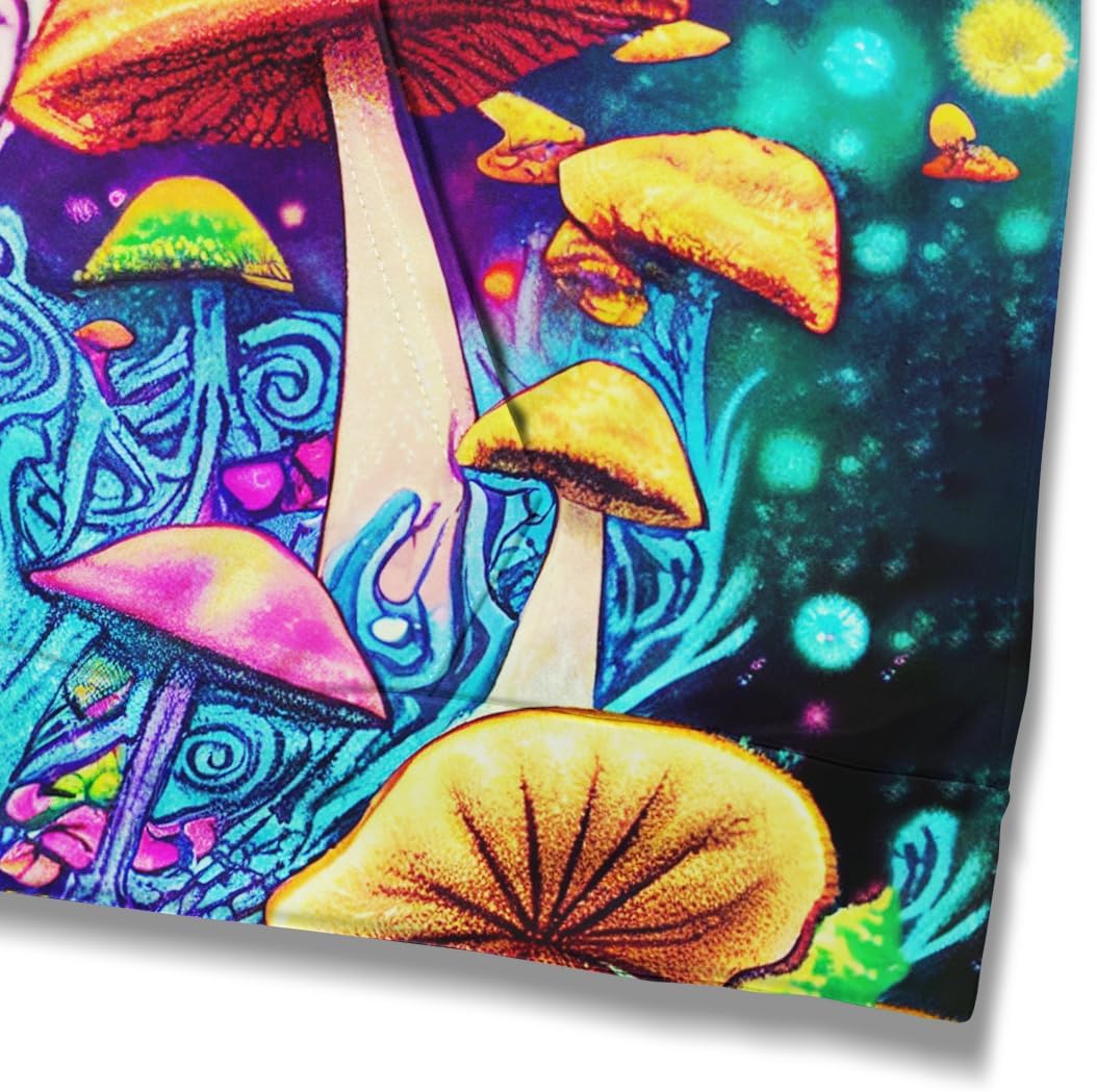 Novelty Tie Dye Style Hoodie Mushroom Print Sweatshirt Pullover for Men,Multicolor1,XL - Image 4