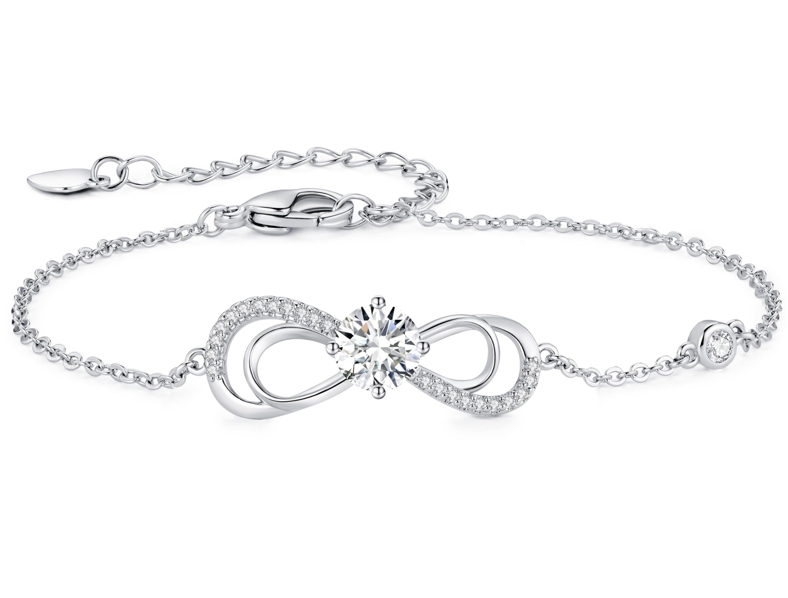 CDE Infinity Armband Damen Herz Geburtsstein Armkette Rosegold Kristallen Armkette Schmuck Muttertag Valentinstag Weihnachtsgeschenke Geburtstag Geschenke für Frauen Freundin Mama