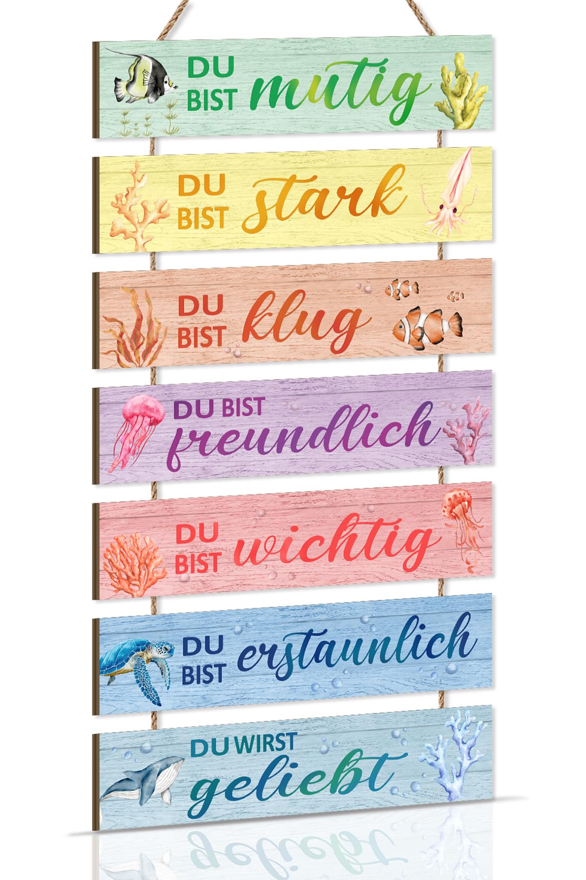 KAIRNE Einhorn Wanddeko für Kindzimmer Mädchen,Schild Einhorn Wandkunst,Regenbogen Holzschild mit Spruch,Inspirierende Zitate Wandbild,Tiere Wandschild für Babyzimmer Schlafzimmer Geschenk Tür Deko