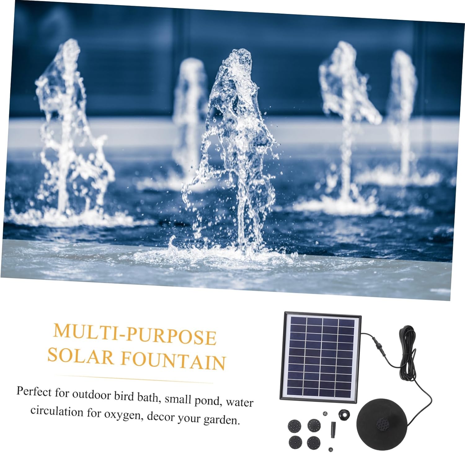 UPKOCH Solar-Powered Fountain Pump Floating Landscape Solar Water Fountain for Garden