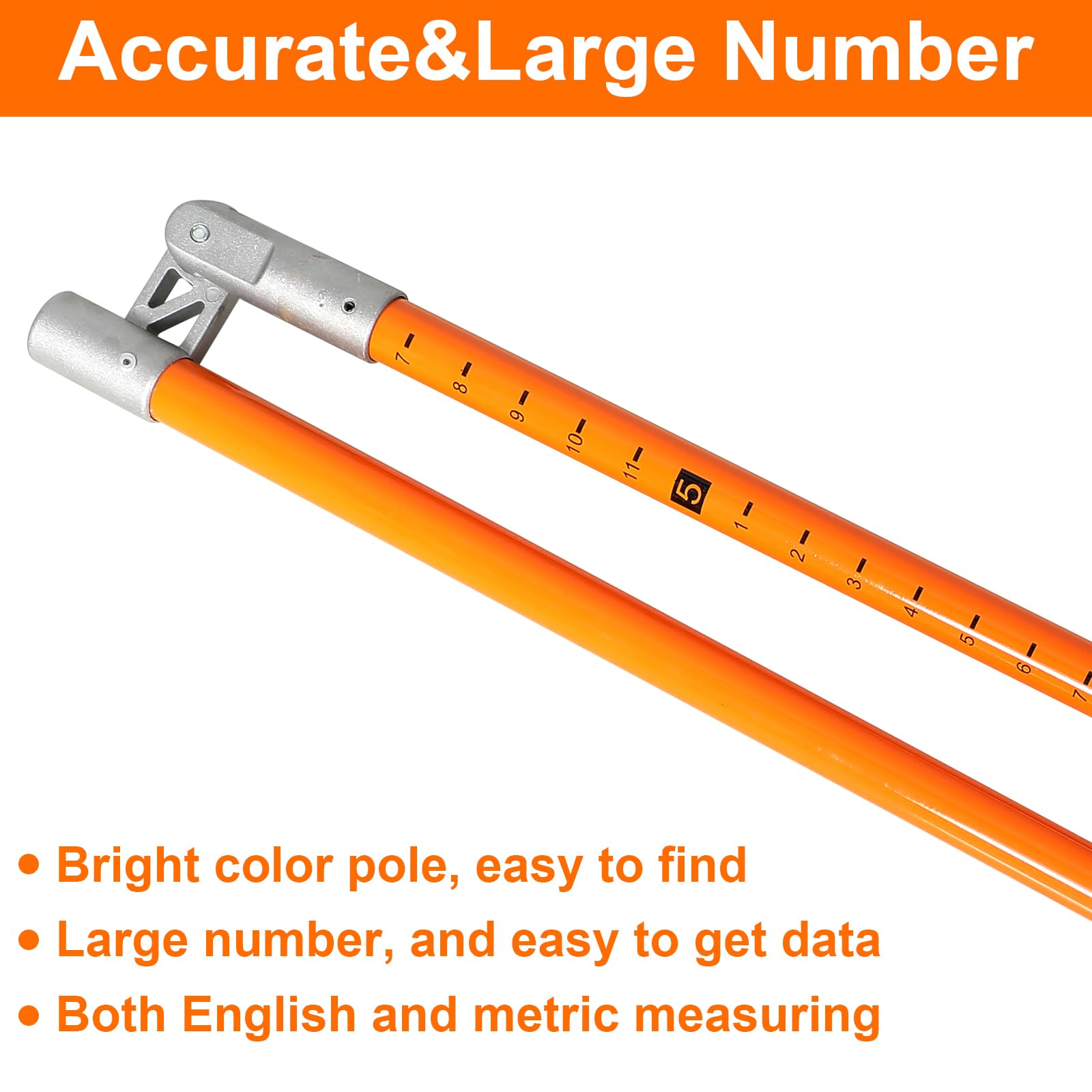 15 Ft Retractable Load Height Measuring Stick - Fiberglass, Adjustable, For Trucks & Haulers