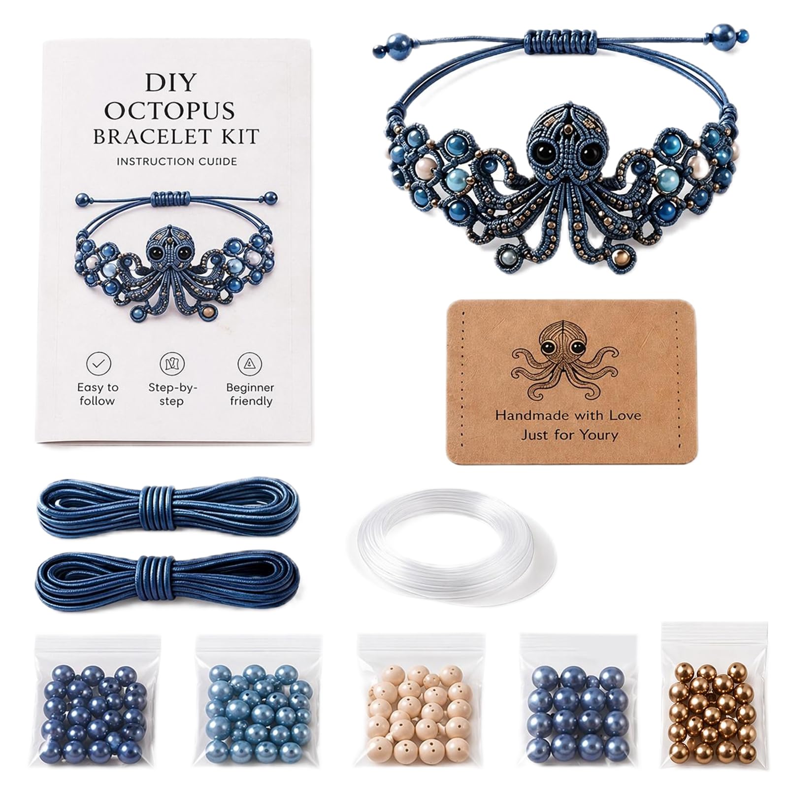 DIY Beaded Bracelet Making Kit, Cute Animals Beadwork Kits with Instructions, Adjustable Handmade Bead Weaving Jewelry Making Set for Adults Beginners Animals DIY Craft Lovers