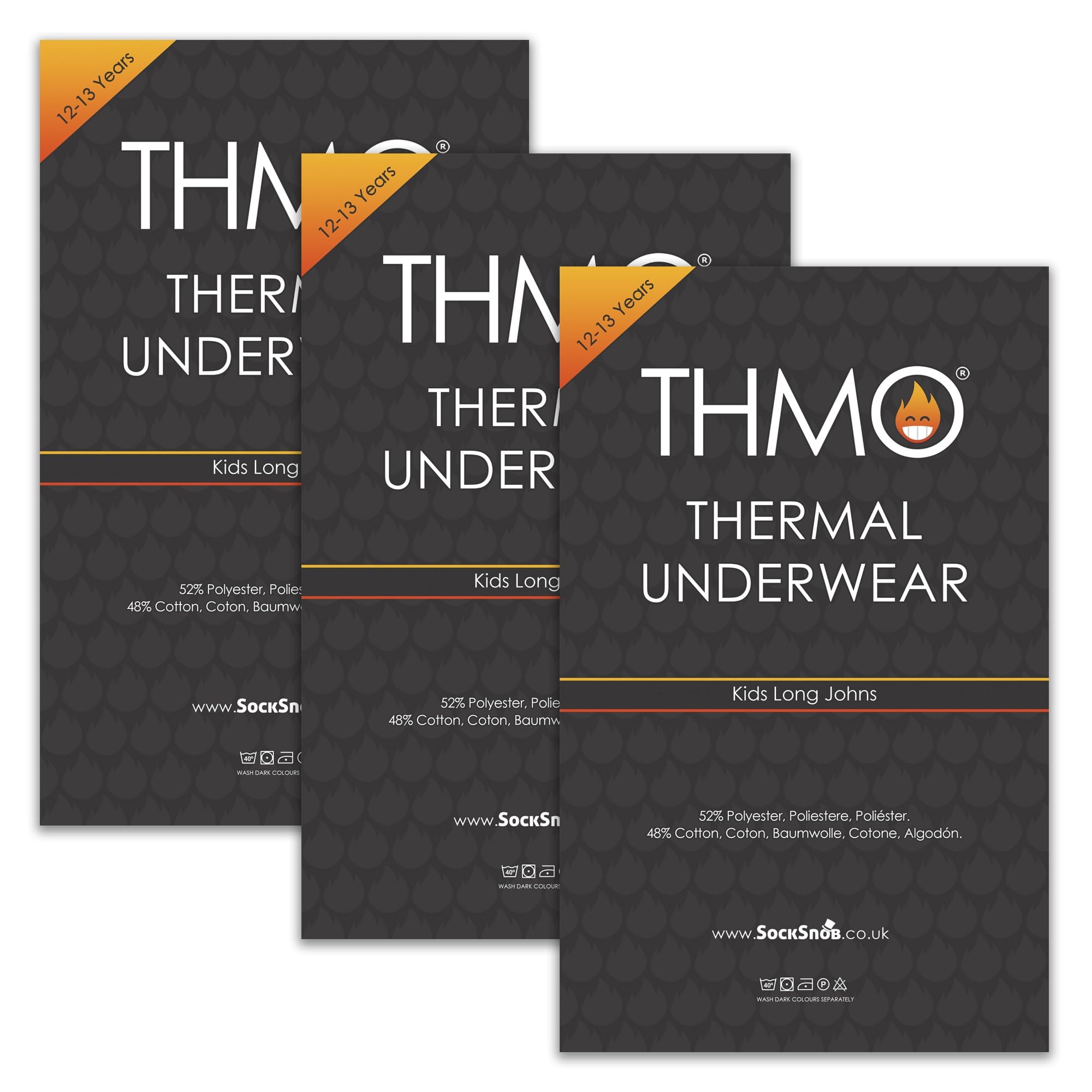 THMO - Confezione da 3 pantaloni termici per bambini | intimo invernale caldo intimo intimo
